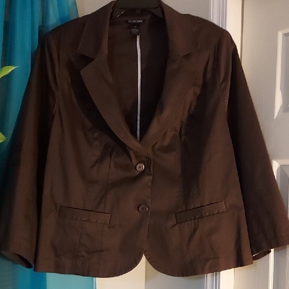 Worthington Brown Notch-Lapel Single-Button Blazer